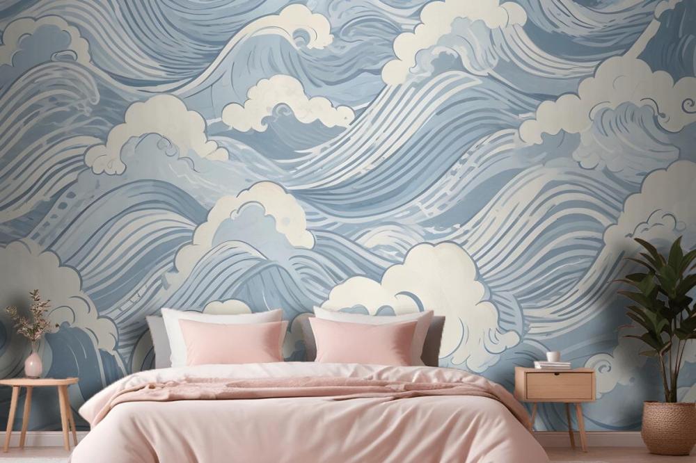 Blue Waves Wallpaper Mural