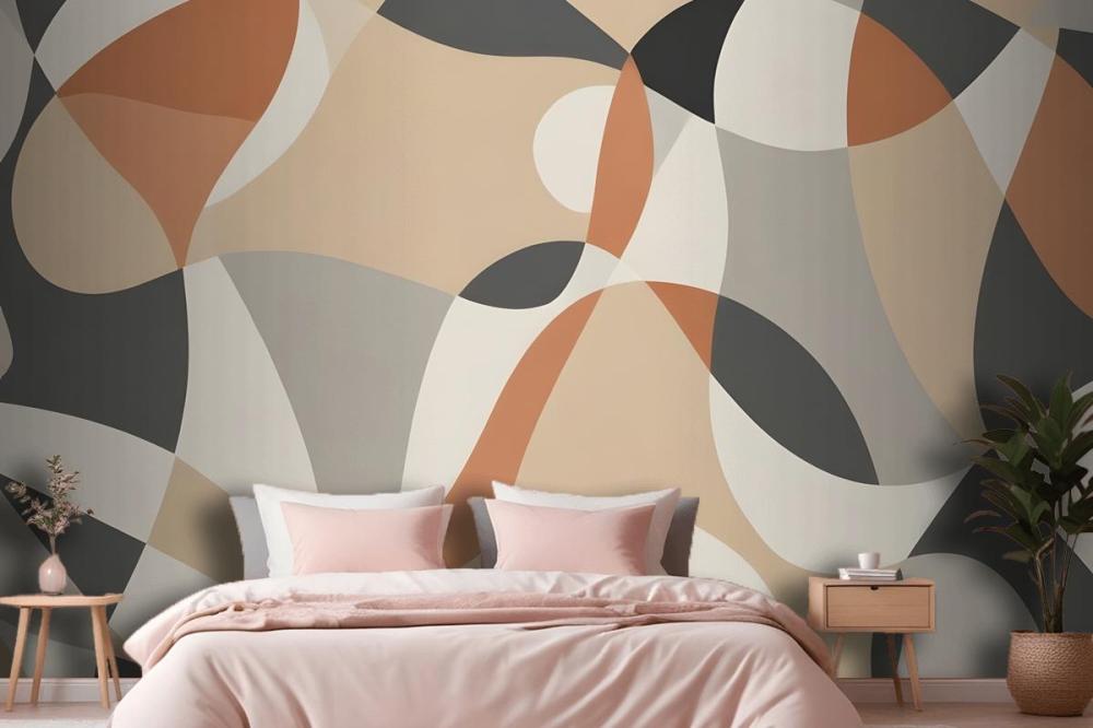Boho Geometric Abstract Art Wallpaper Mural