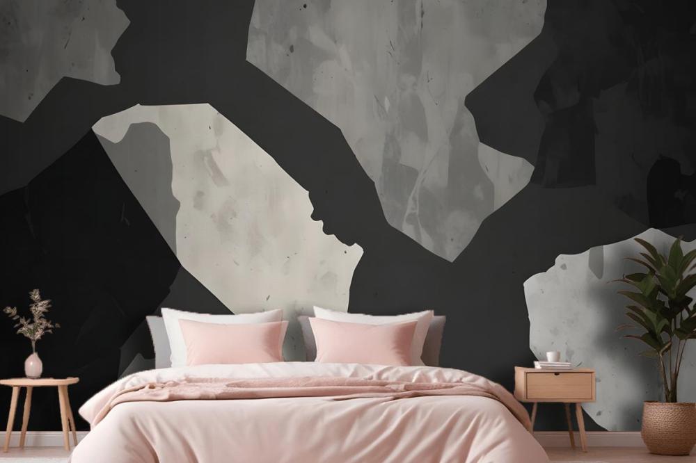 Large Dark Terrazzo Inspired Wallpaper Mural