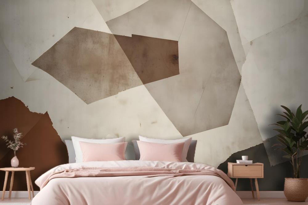 Large Neutral Terrazzo Inspired Wallpaper Mural