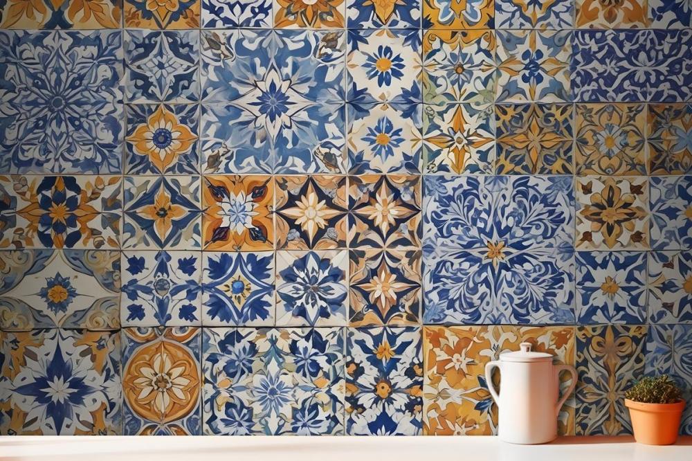 Patterned Tile Wallpaper Mural