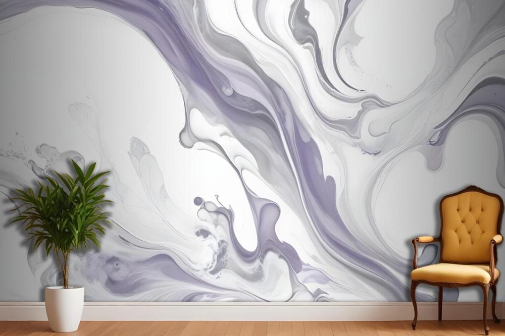 Swirling Abstract Patterns In Shades Of Gray White Organic Shapes And Textures Wallpaper Mural