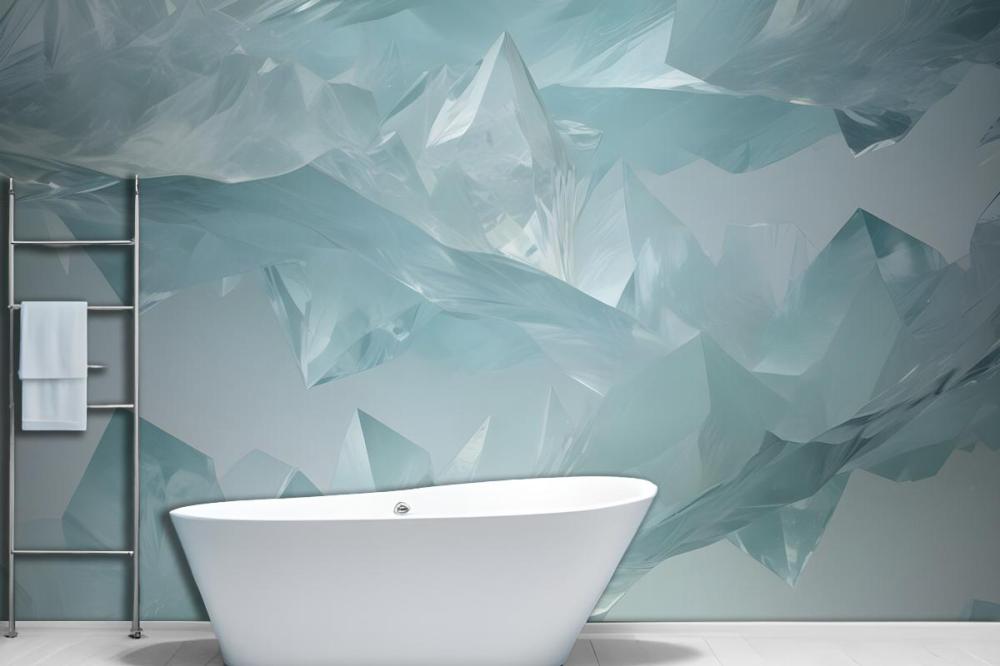 Blue Green Abstract Ocean Painting Wallpaper Mural