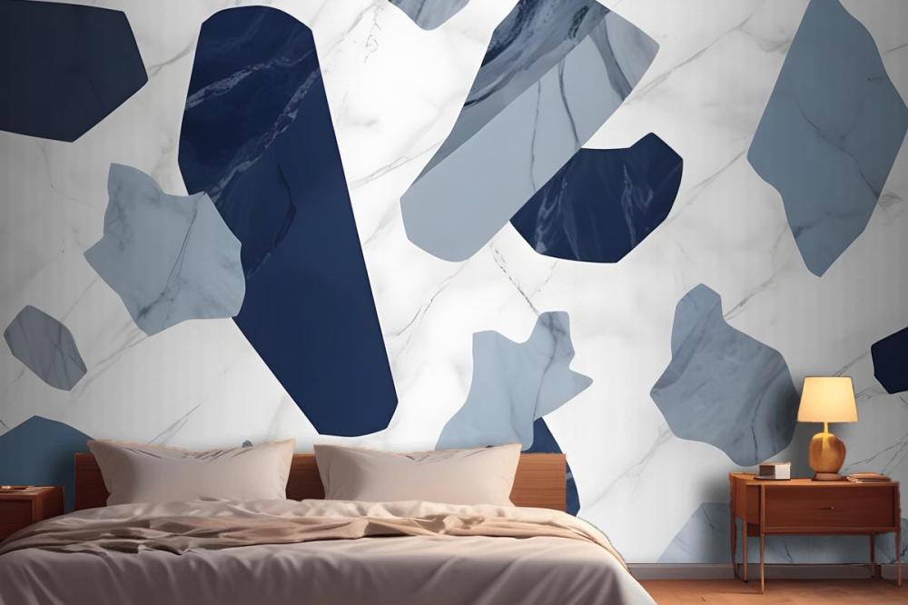 Blue Marble Terrazzo Wallpaper Mural