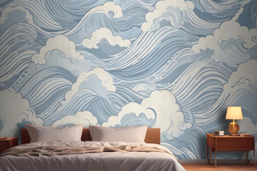 Blue Waves Wallpaper Mural