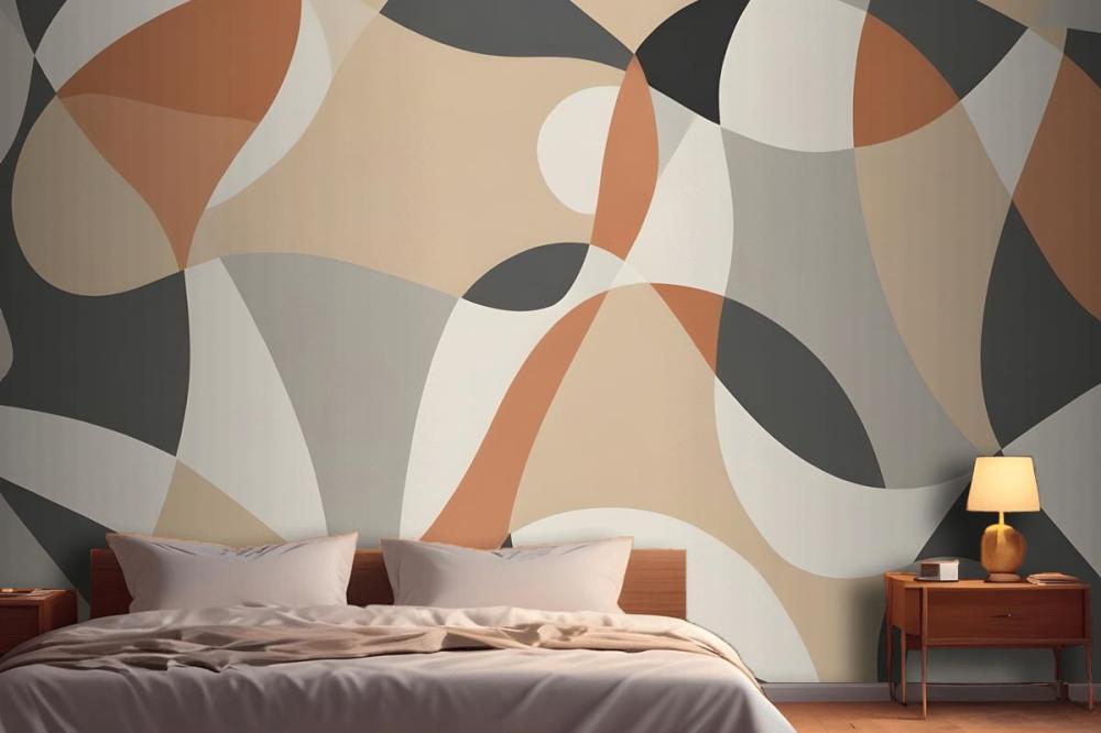 Boho Geometric Abstract Art Wallpaper Mural