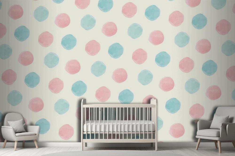 Colorful Geometric Seamless Pattern Girl Wallpaper Mural