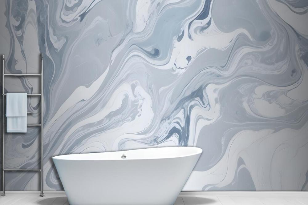 Drift Blue Marbled Wallpaper Mural