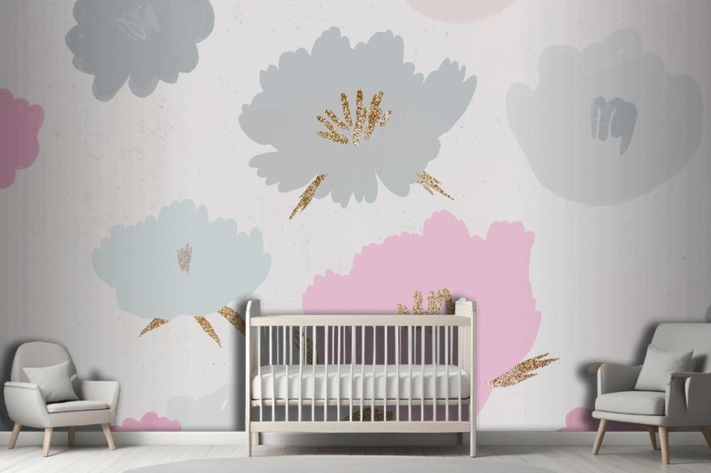 Floral Pattern Background Hand Drawn Wallpaper Mural