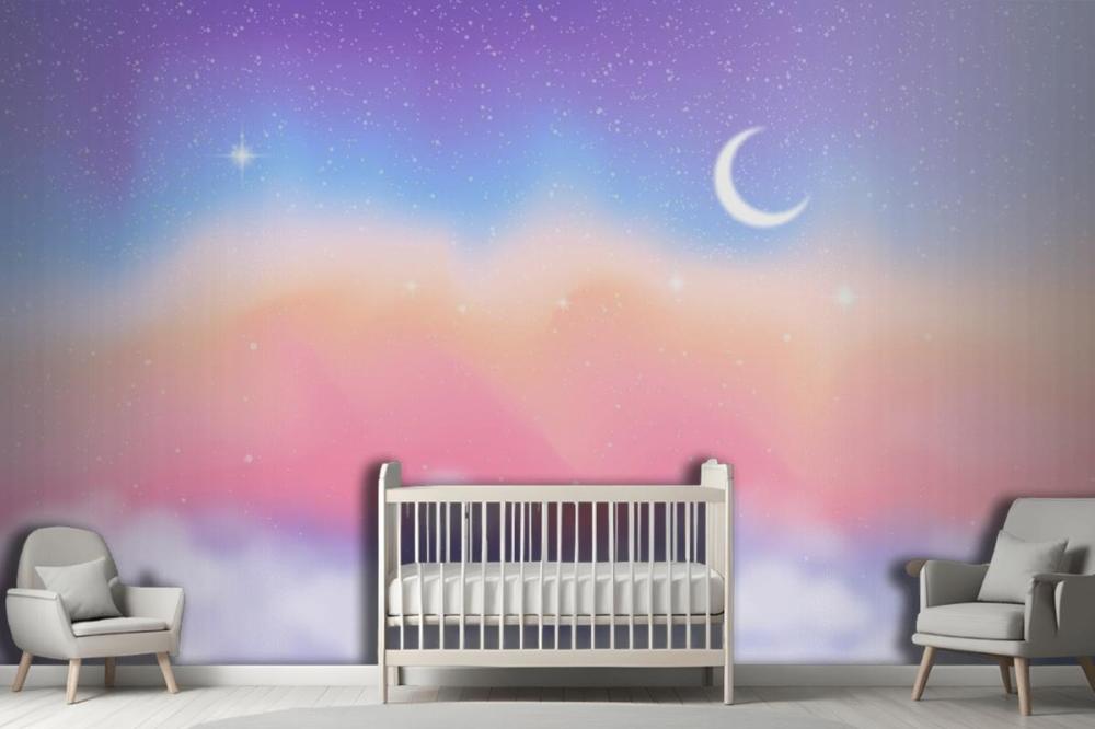 Gradient Pastel Sky Background Kids Girl Wallpaper Mural