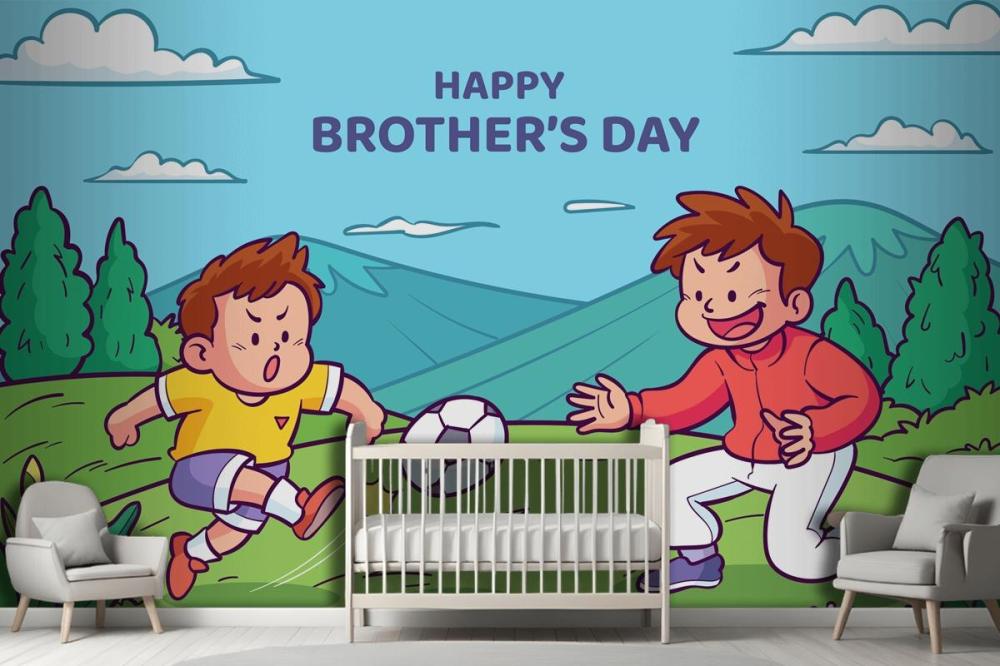 Hand Drawn Brothers Day Wallpaper Mural