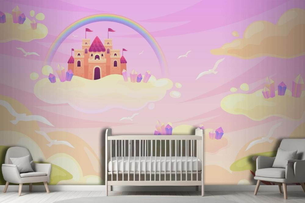 Hand Drawn Fairytale Background Girl Wallpaper Mural