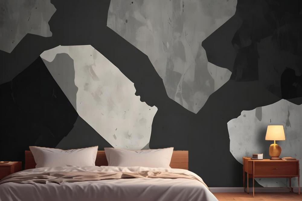 Large Dark Terrazzo Inspired Wallpaper Mural