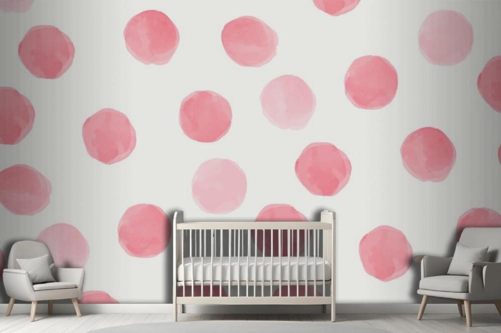 Pink Round Seamless Pattern Wallpaper Design Wallpaper Mural
