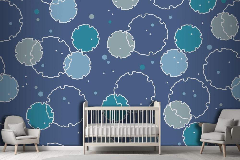 Seamless Pattern With Japanese Vintage Snow Graphic Symbols Wallpaper Mural