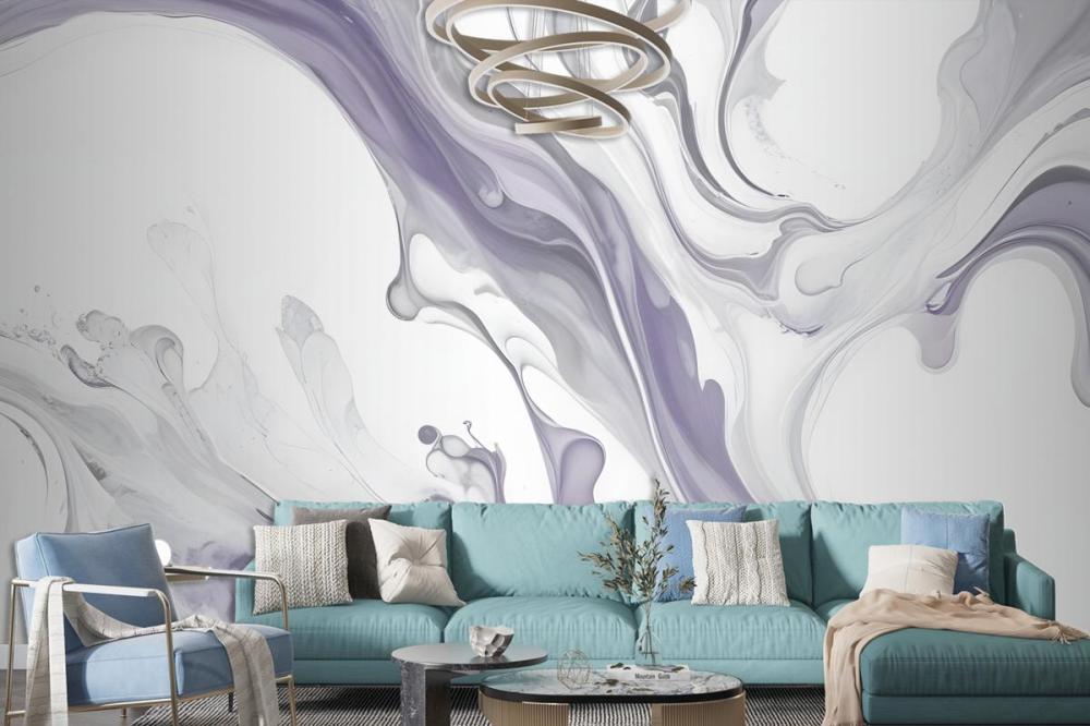 Swirling Abstract Patterns In Shades Of Gray White Organic Shapes And Textures Wallpaper Mural