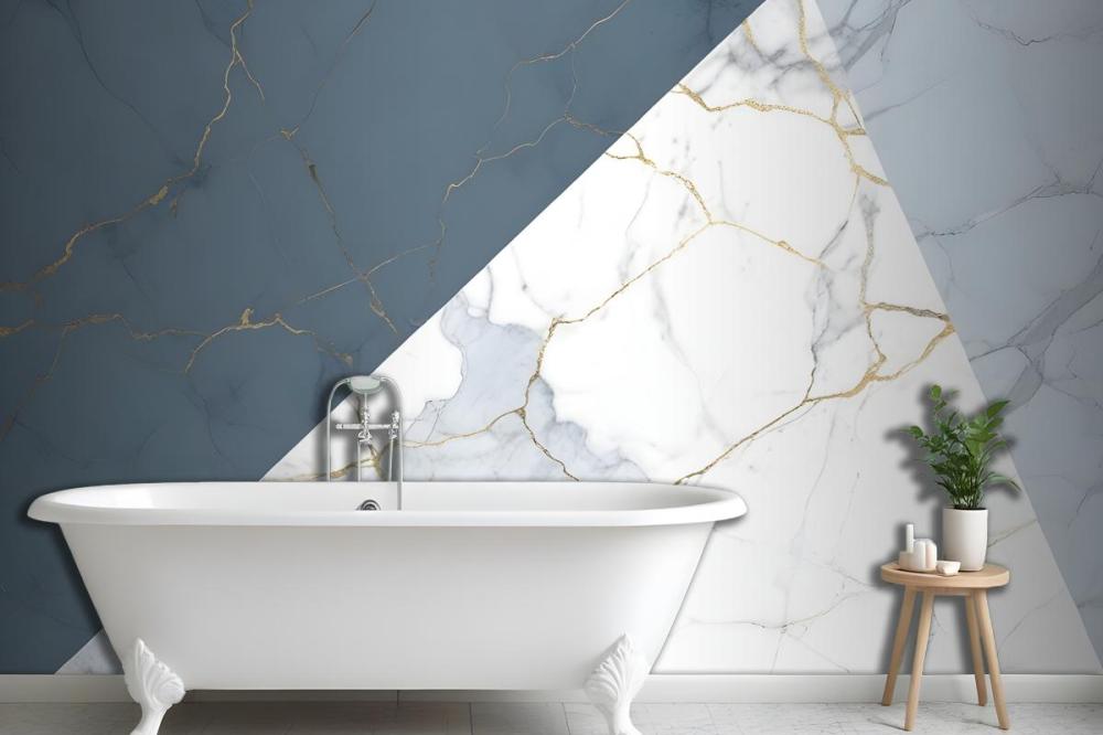 Blue Marble Effect Geometric Wallpaper Mural.jpg