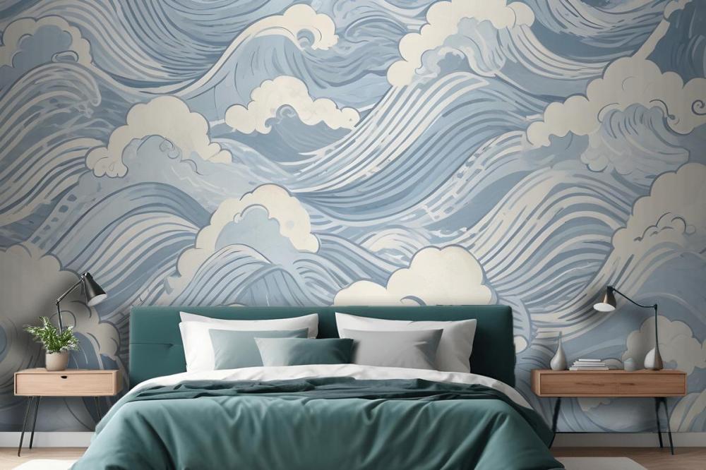 Blue Waves Wallpaper Mural