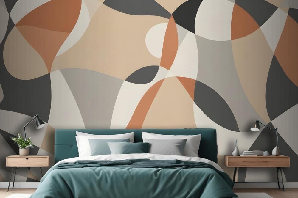 Boho Geometric Abstract Art Wallpaper Mural