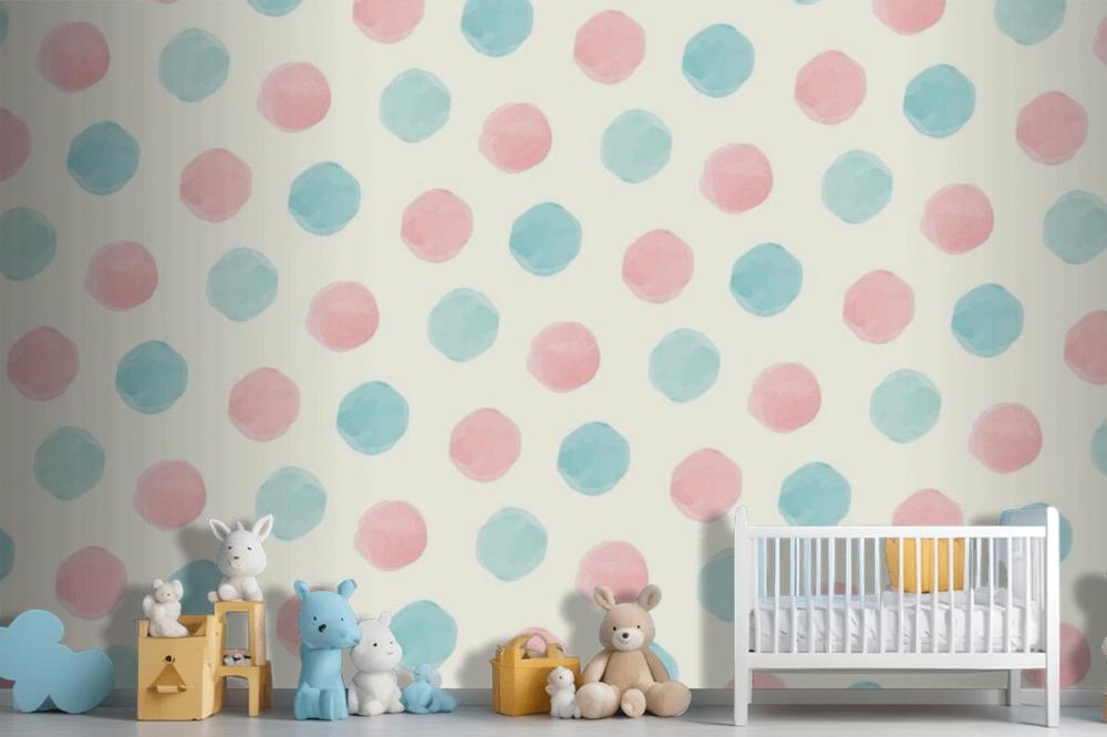 Colorful Geometric Seamless Pattern Girl Wallpaper Mural