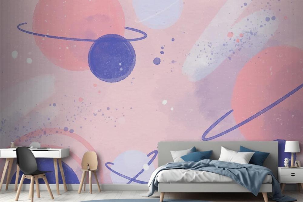 Colorful Watercolor Galaxy Wallpaper Mural