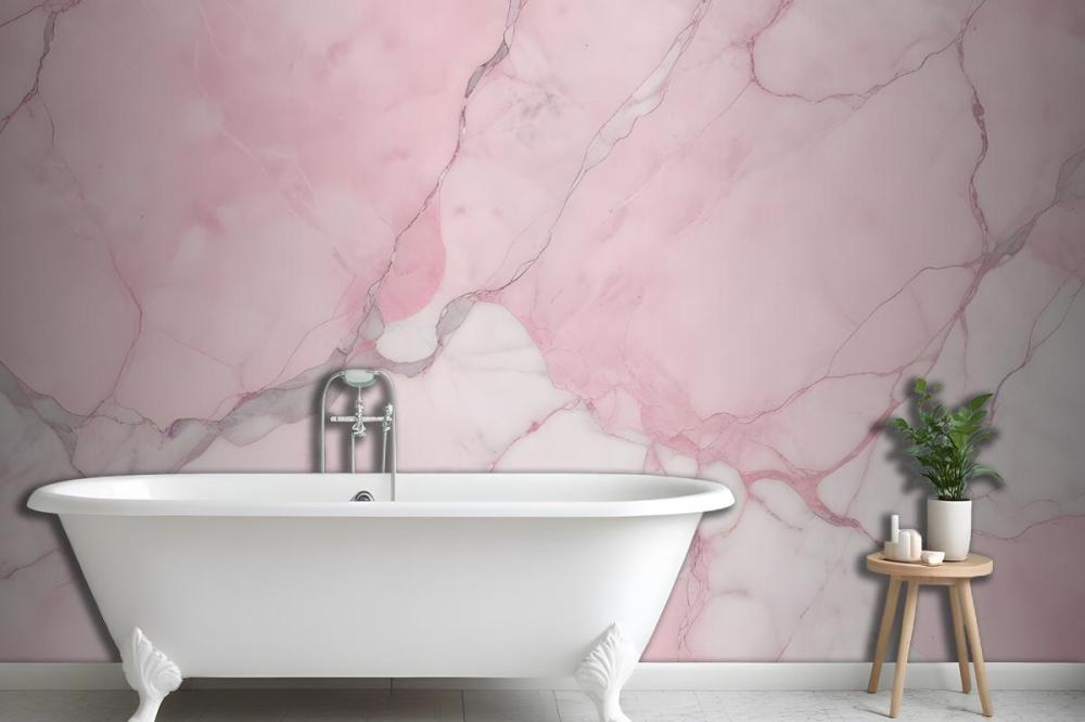 Cracked Pink Marble Wallpaper Mural