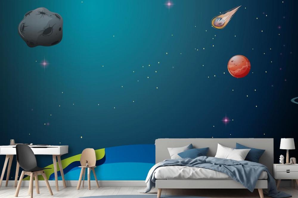Earth And Planets Scenes Wallpaper Mural