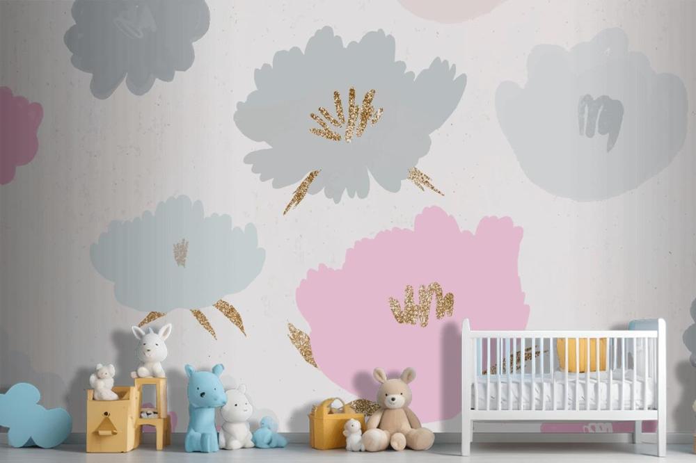 Floral Pattern Background Hand Drawn Wallpaper Mural