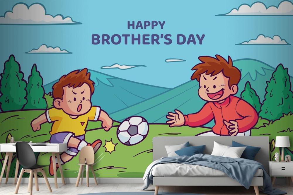 Hand Drawn Brothers Day Wallpaper Mural