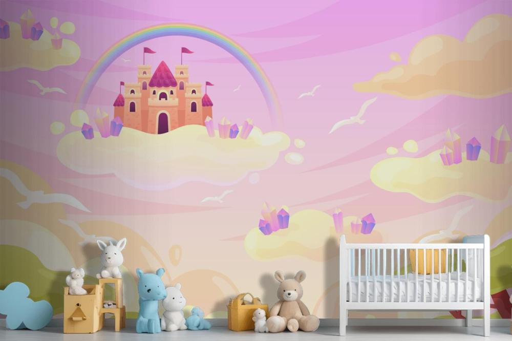 Hand Drawn Fairytale Background Girl Wallpaper Mural