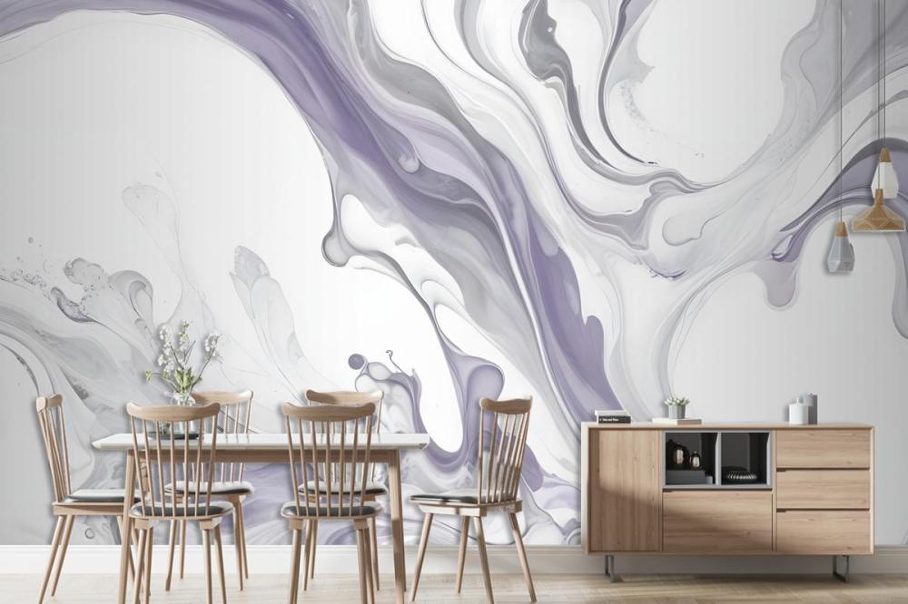 Swirling Abstract Patterns In Shades Of Gray White Organic Shapes And Textures Wallpaper Mural
