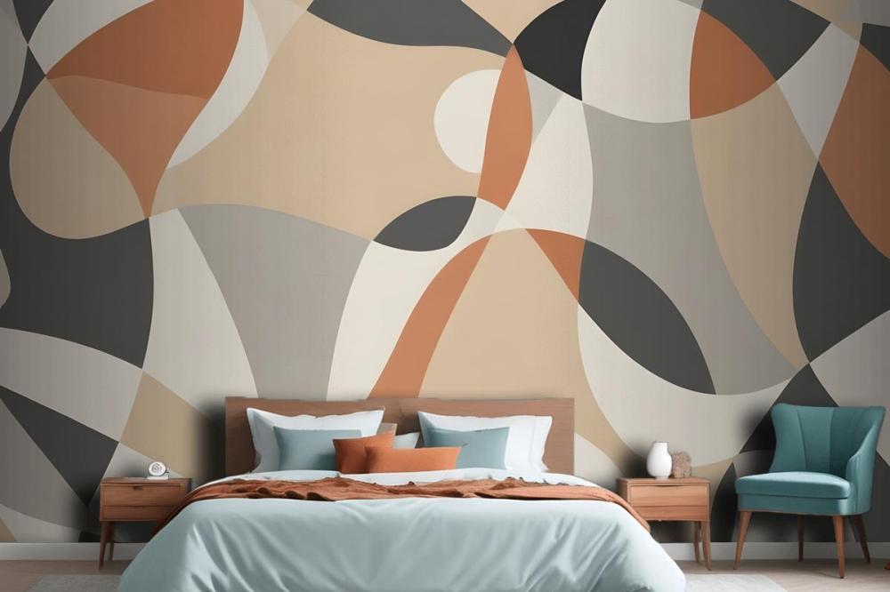 Boho Geometric Abstract Art Wallpaper Mural