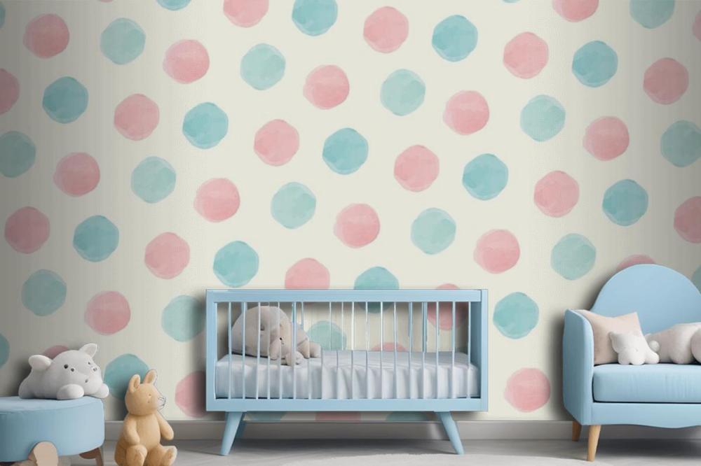 Colorful Geometric Seamless Pattern Girl Wallpaper Mural