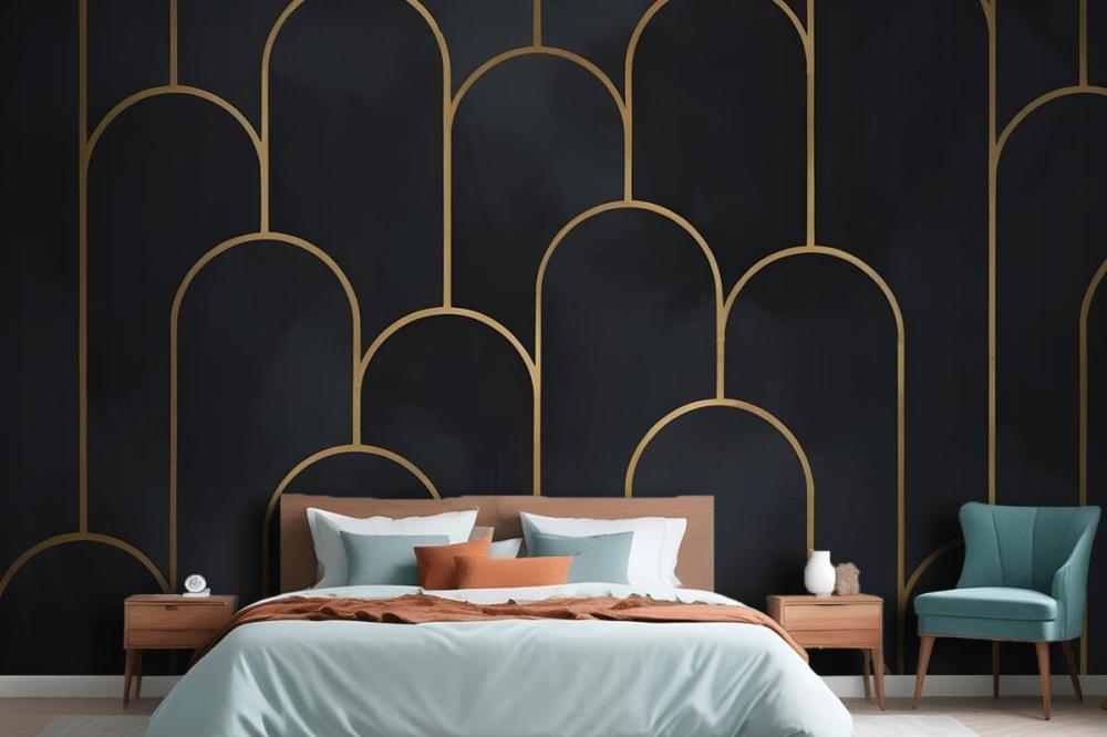 Dark Arches Art Deco Wallpaper Mural
