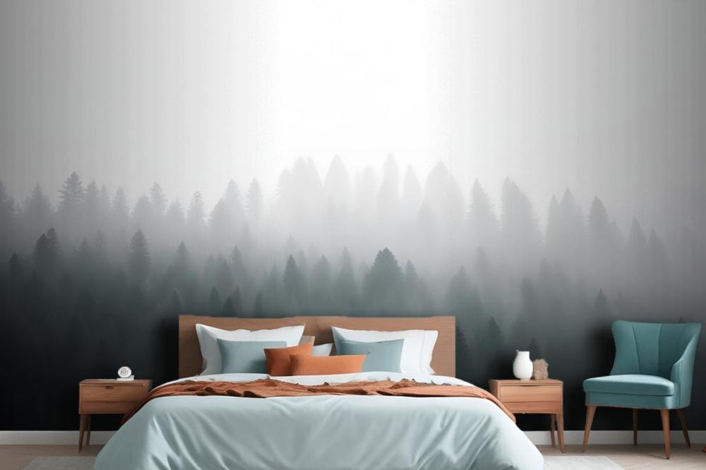 Deep Green Ombre Forest Wallpaper Mural
