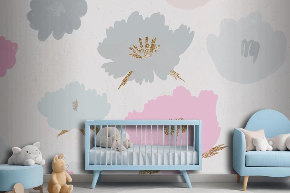 Floral Pattern Background Hand Drawn Wallpaper Mural
