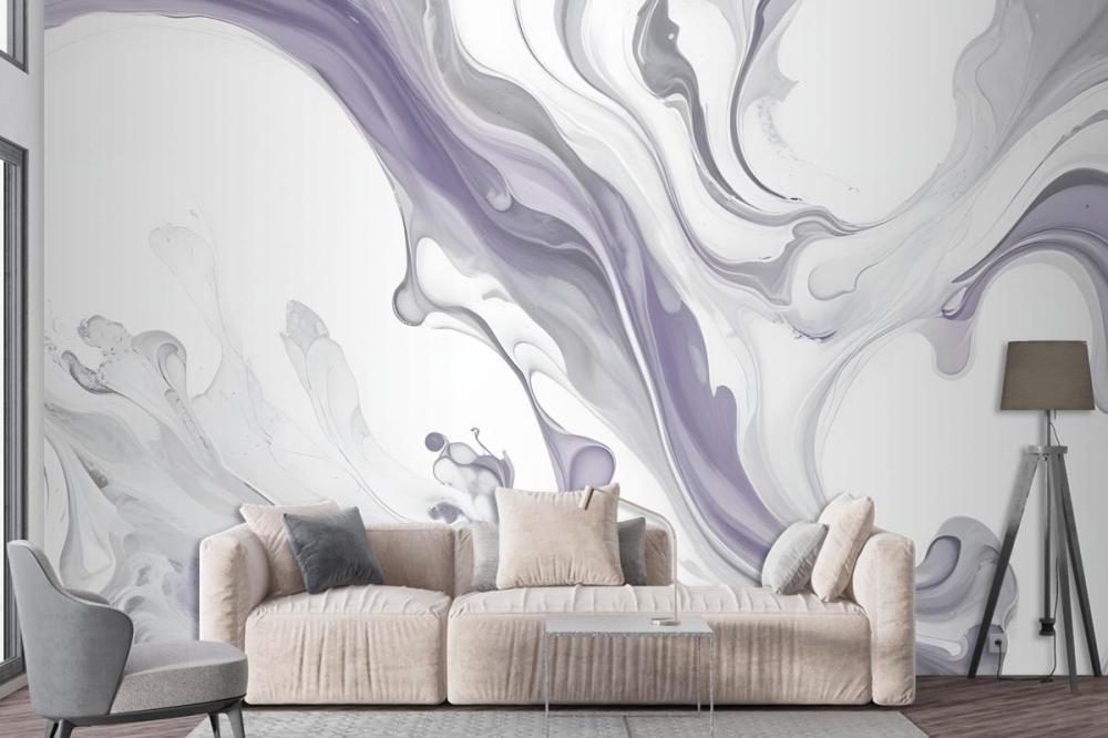 Swirling Abstract Patterns In Shades Of Gray White Organic Shapes And Textures Wallpaper Mural