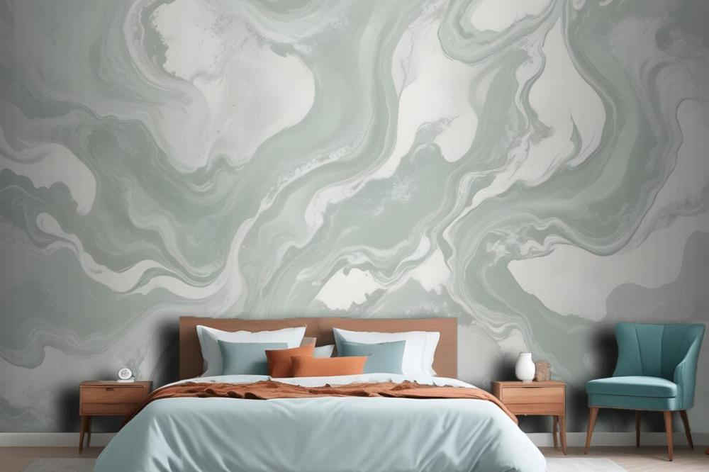Swish Sage Marbled Wallpaper Mural