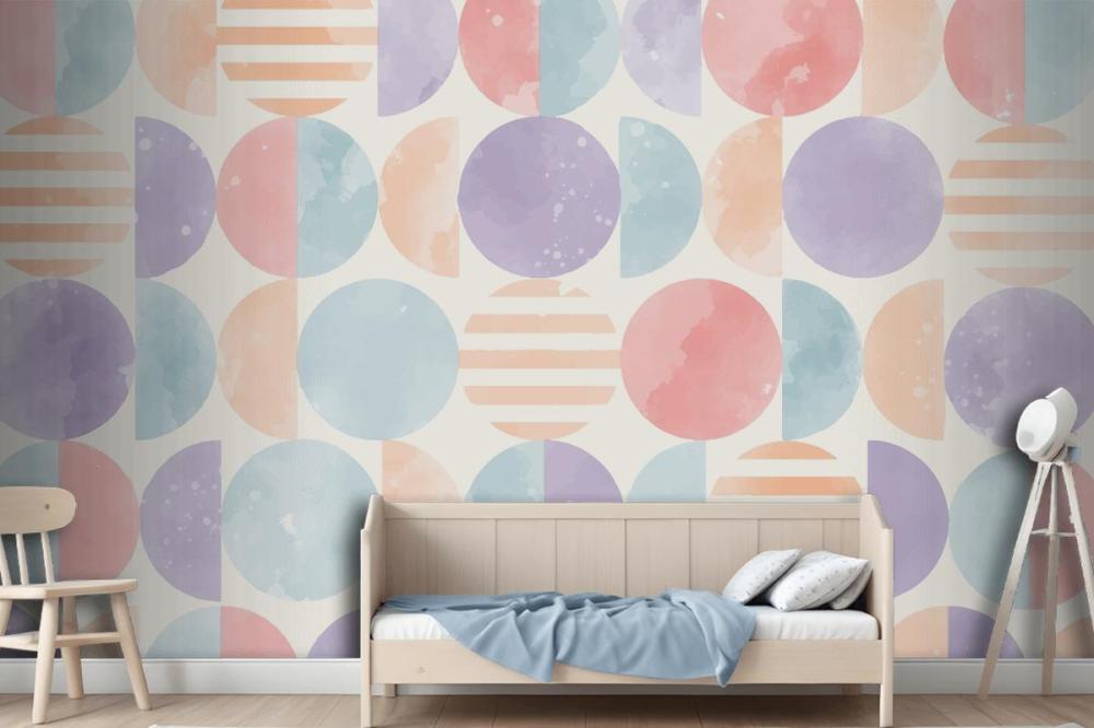 Watercolor Geometric Background Wallpaper Mural