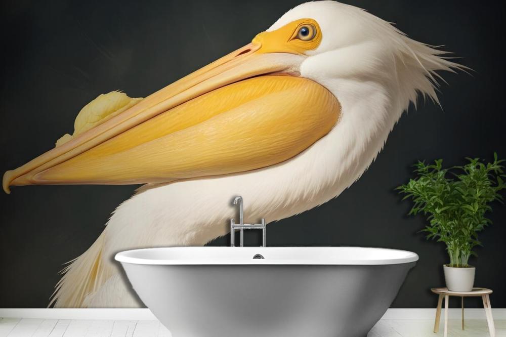 White Pelican Wallpaper Mural