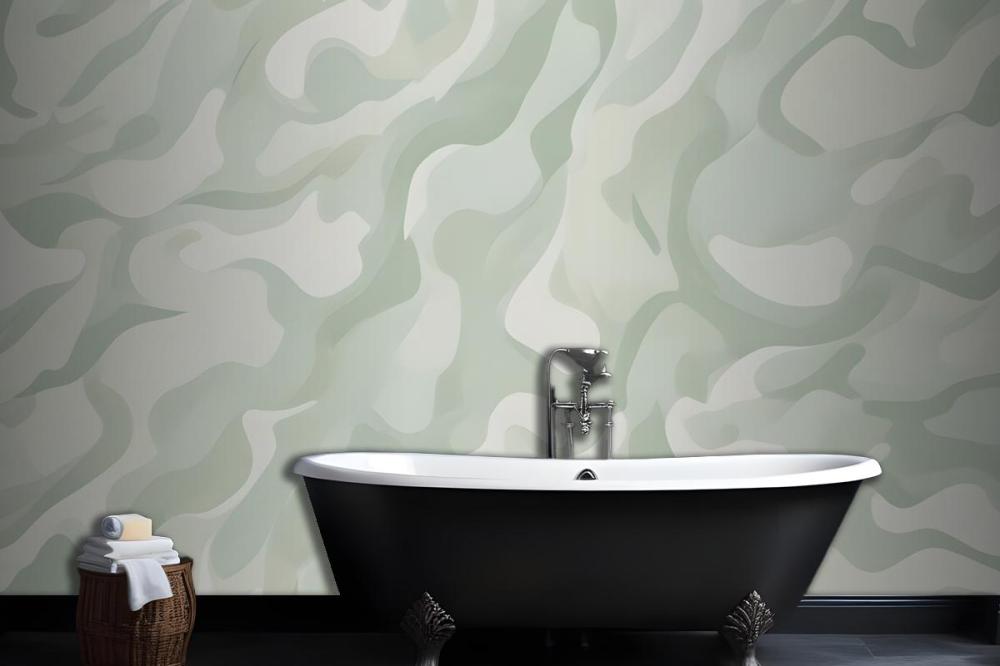 Abstract Modern Botanical Shapes Green Wallpaper Mural