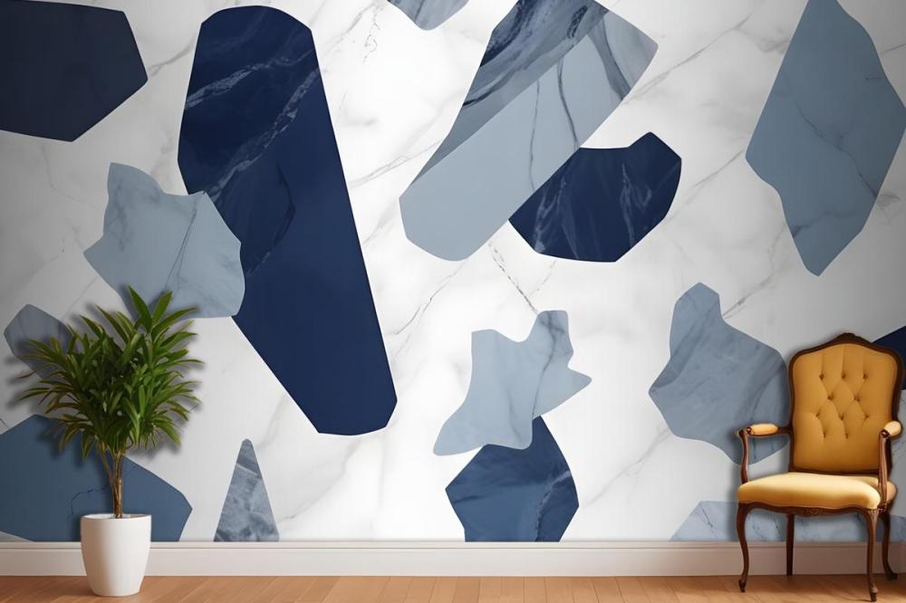 Blue Marble Terrazzo Wallpaper Mural