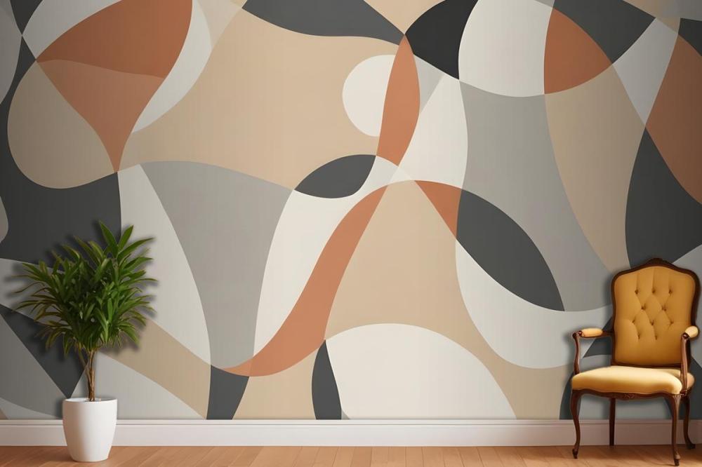 Boho Geometric Abstract Art Wallpaper Mural