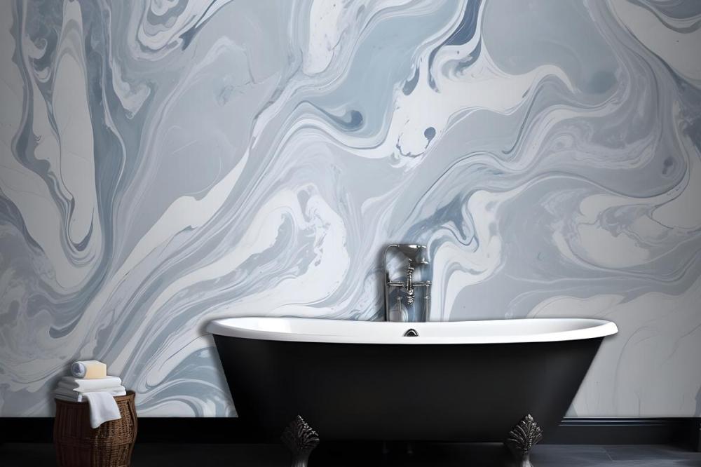 Drift Blue Marbled Wallpaper Mural
