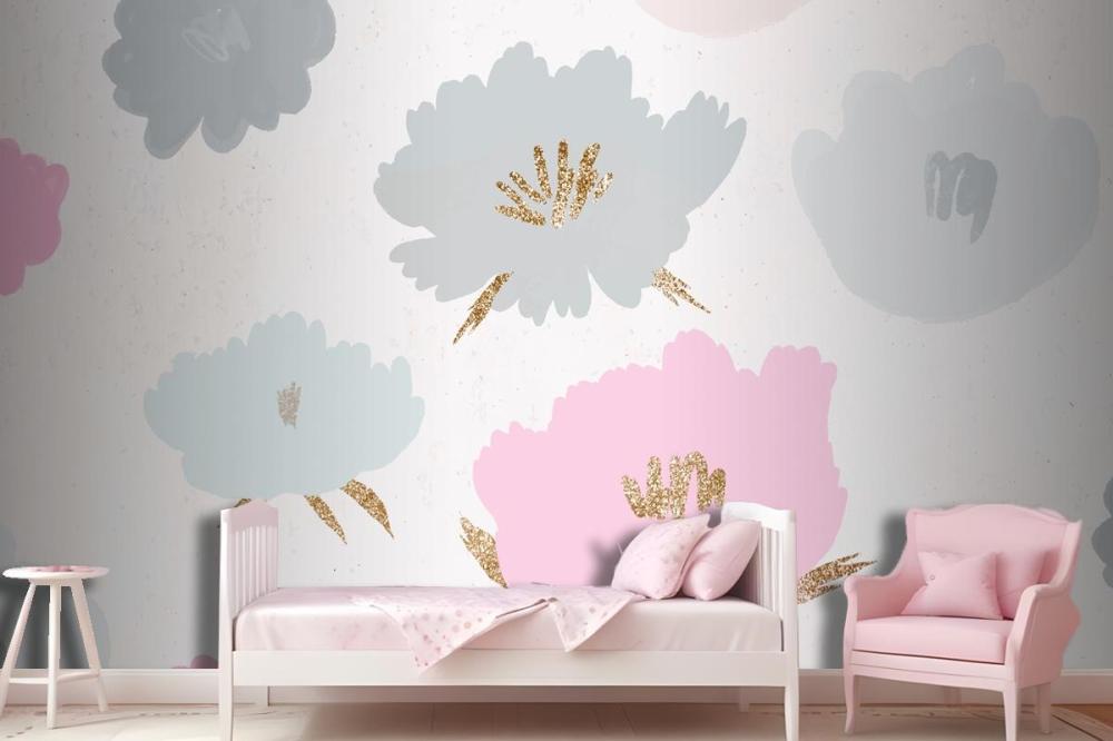 Floral Pattern Background Hand Drawn Wallpaper Mural