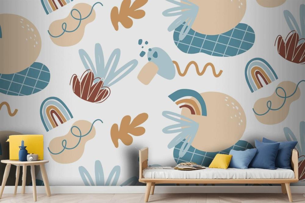 Hand Drawn Abstract Element Pattern Wallpaper Mural