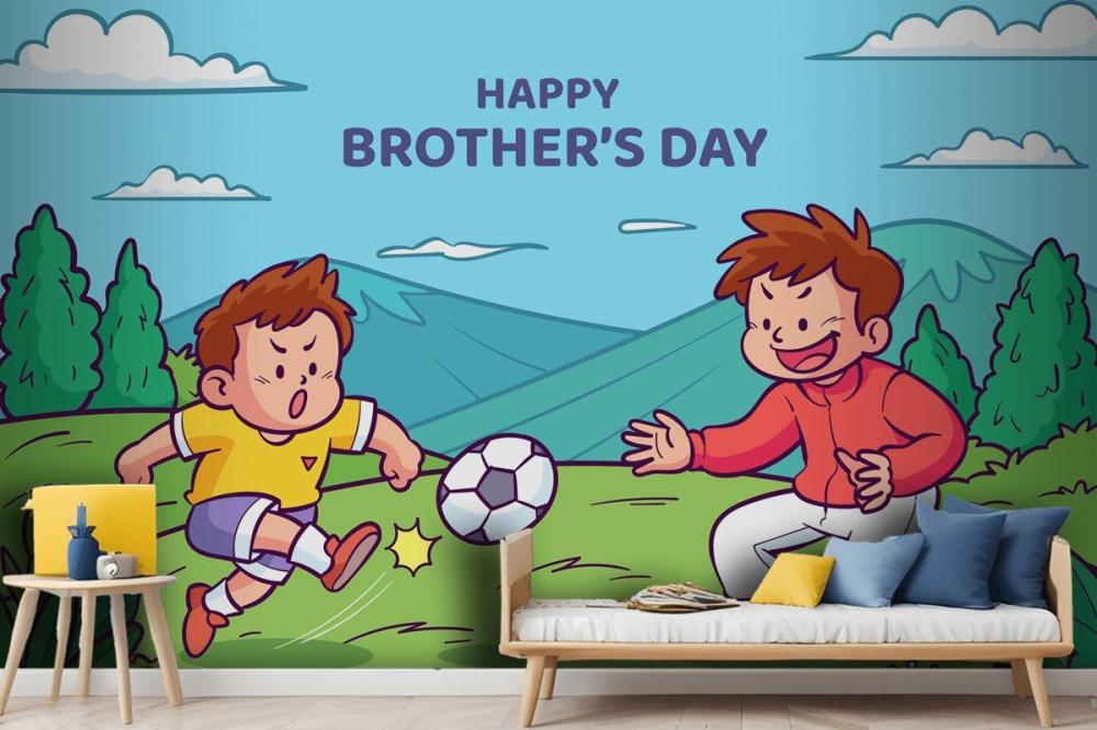 Hand Drawn Brothers Day Wallpaper Mural