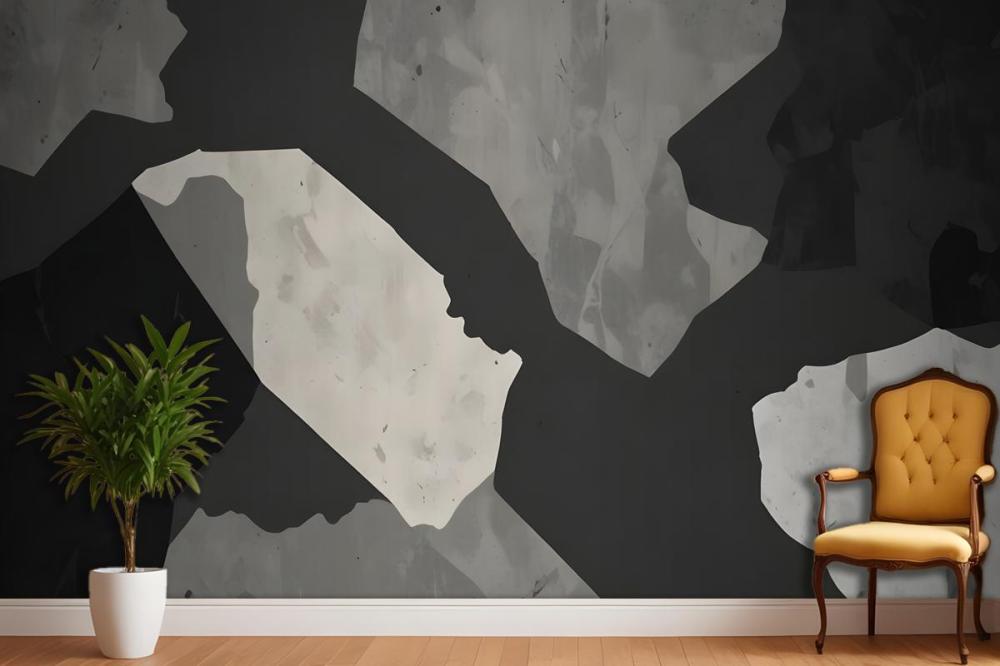 Large Dark Terrazzo Inspired Wallpaper Mural