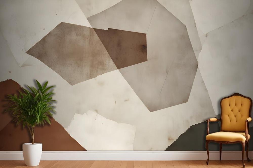 Large Neutral Terrazzo Inspired Wallpaper Mural