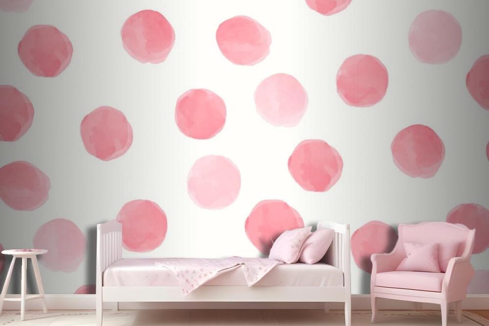 Pink Round Seamless Pattern Wallpaper Design Wallpaper Mural